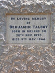 TALBOT Benjamin 1870-1944