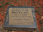 WET Maria M., de nee V.D. BERG 1873-1953
