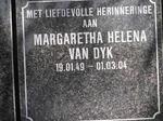DYK Margaretha Helena, van 1949-2004