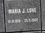 LOVE Maria J. 1919-2002