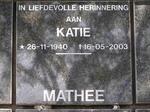 MATHEE Katie 1940-2003