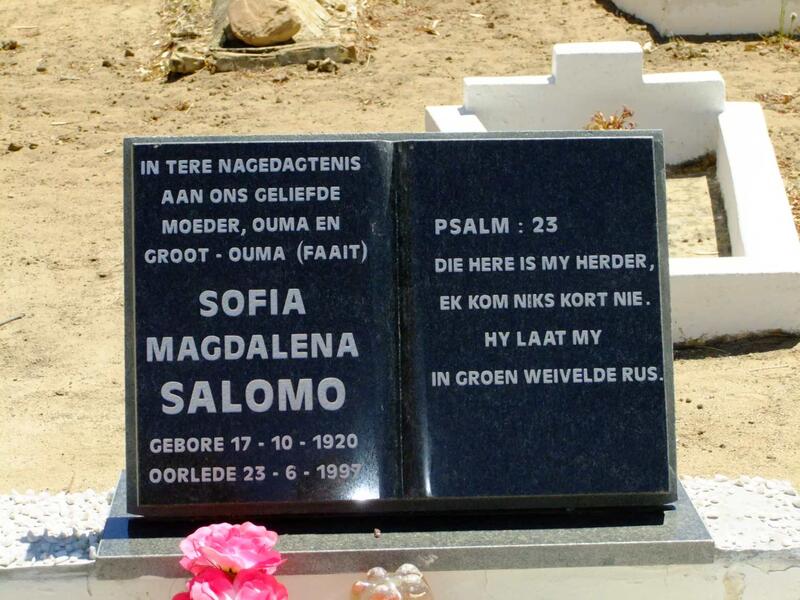 SALOMO Sofia Magdalena 1920-1997