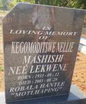 MASHISHI Kegomoditswe Nellie nee LEKWENE 1933-2005