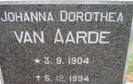 AARDE Johanna Dorothea, van 1904-1994