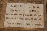 MARAIS Sarel F. 1862-1946 & J.S.A. 1863-1955