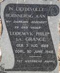 GRANGE Lodewyk Philip, la 1889-1948