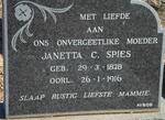 SPIES Janetta C. 1878-1916