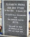 VYVER Elizabeth Maria, van der 1893-1977