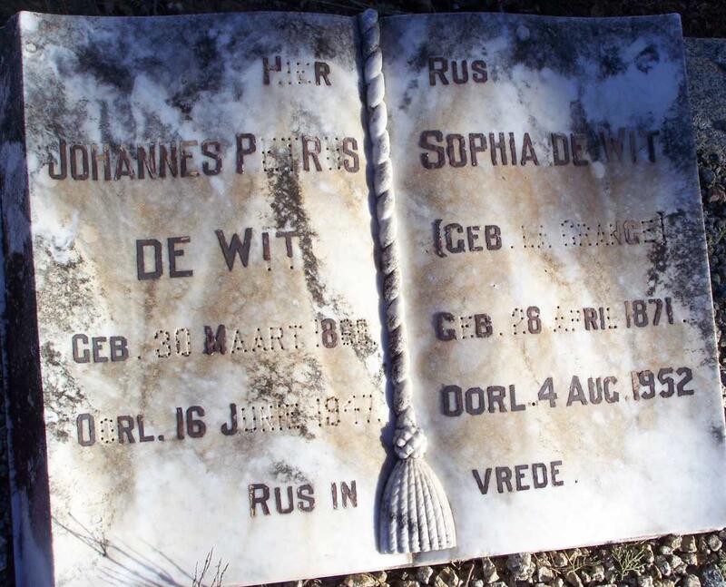 WIT Johannes Petrus, de 1860-1947 & Sophia LA GRANGE 1871-1952