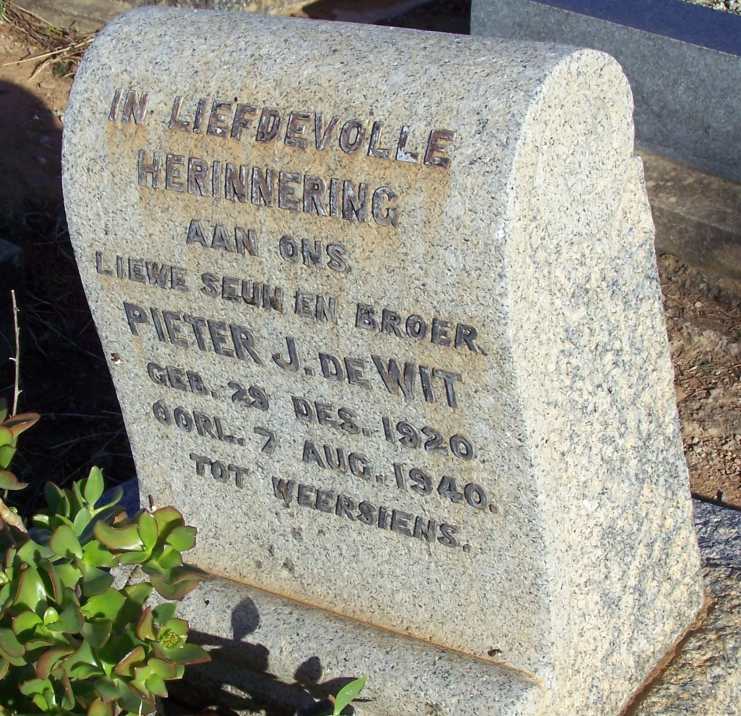 WIT Pieter J., de 1920-1940