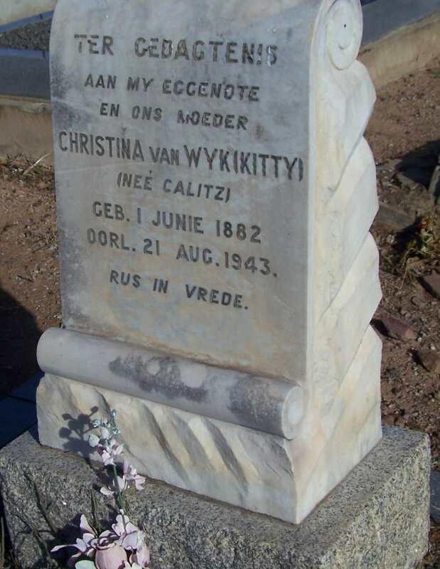 WYK Christina, van nee CALITZ 1882-1943