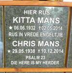 MANS Kitta 1932-2014 :: MANS Chris 1938-2014
