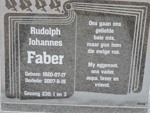 FABER Rudolph Johannes 1920-2007