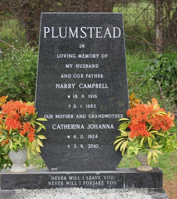 PLUMSTEAD Harry Campbell 1916-1983 & Catherina Johanna 1924-2010