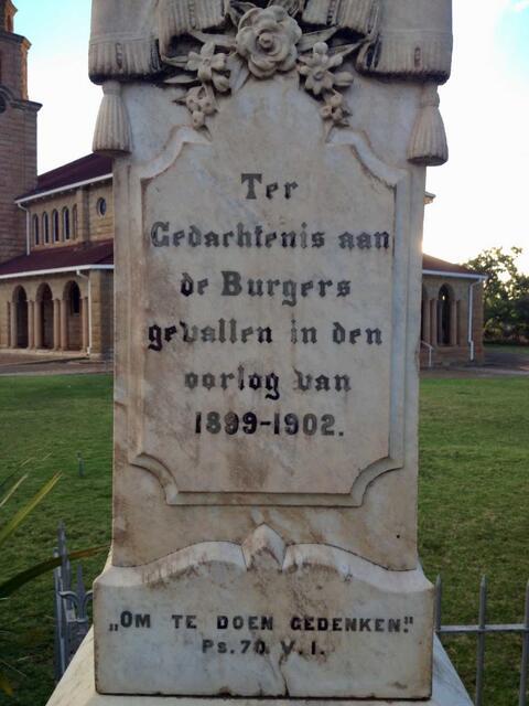 3. Burgergedenksteen / Burgher memorial 1899-1902
