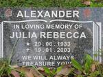 ALEXANDER Julia Rebecca 1933-2003
