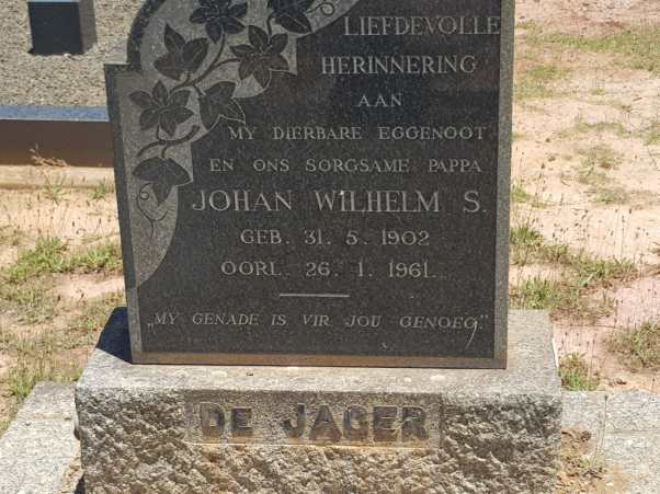 JAGER Johan Wilhelm S., de 1902-1961