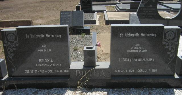 BOTHA Johannes Andreas 1920-2009 & Linda DU PLESSIS 1920-2009
