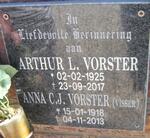 VORSTER Arthur L. 1925-2017 en Anna C. J. VISSER 1918-2013