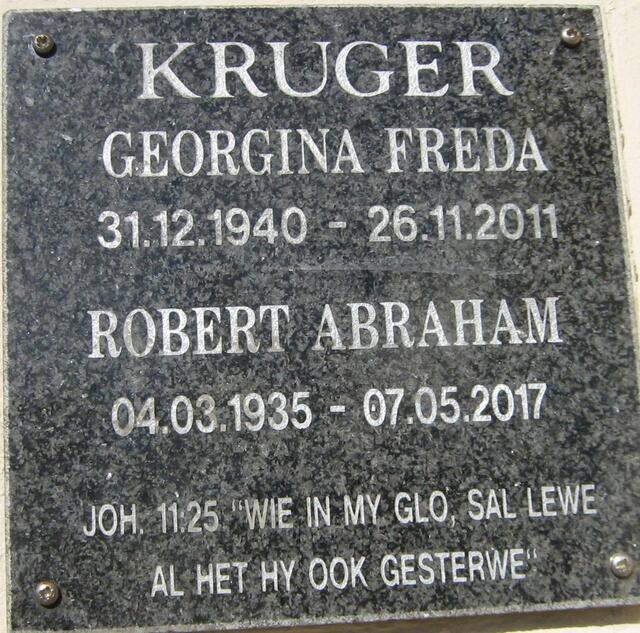KRUGER Robert Abraham 1935-2017 & Georgina Freda 1940-2011