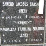 ERASMUS Barend Jacobus 1915-2007 & Magdalena Francina 1918-2009