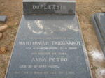 PLESSIS Marthinus Triegaardt, du 1936-2000 & Anna Petro 1940-