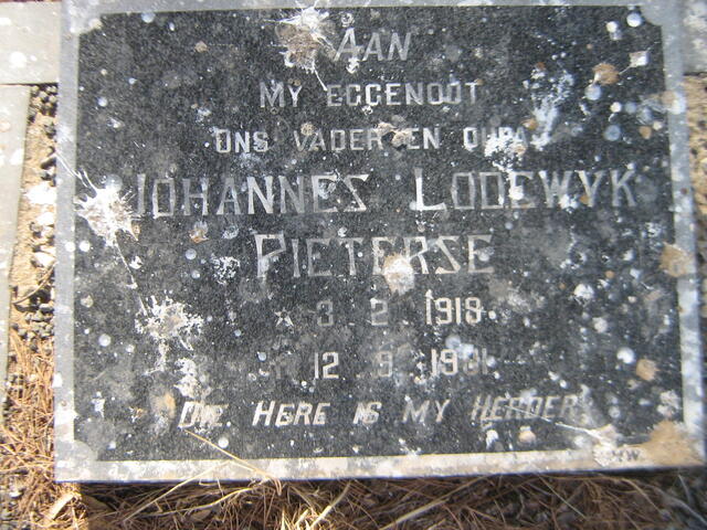 PIETERSE Johannes Lodewyk 1919-1981