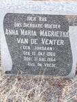 VENTER Anna Maria, van de nee JORDAAN 1868-1954