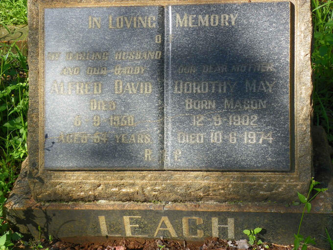 LEACH Alfred David -1950 & Dorothy May MASON 1902-1974