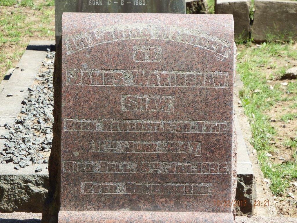 SHAW James Wakinshaw 1847-1936