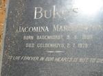 GELDENHUYS Jacomina Margaretha formerly BUKES nee BADENHORST 1856-1979