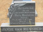 RENSBURG Maria Magdalena, Janse van 1920-1992