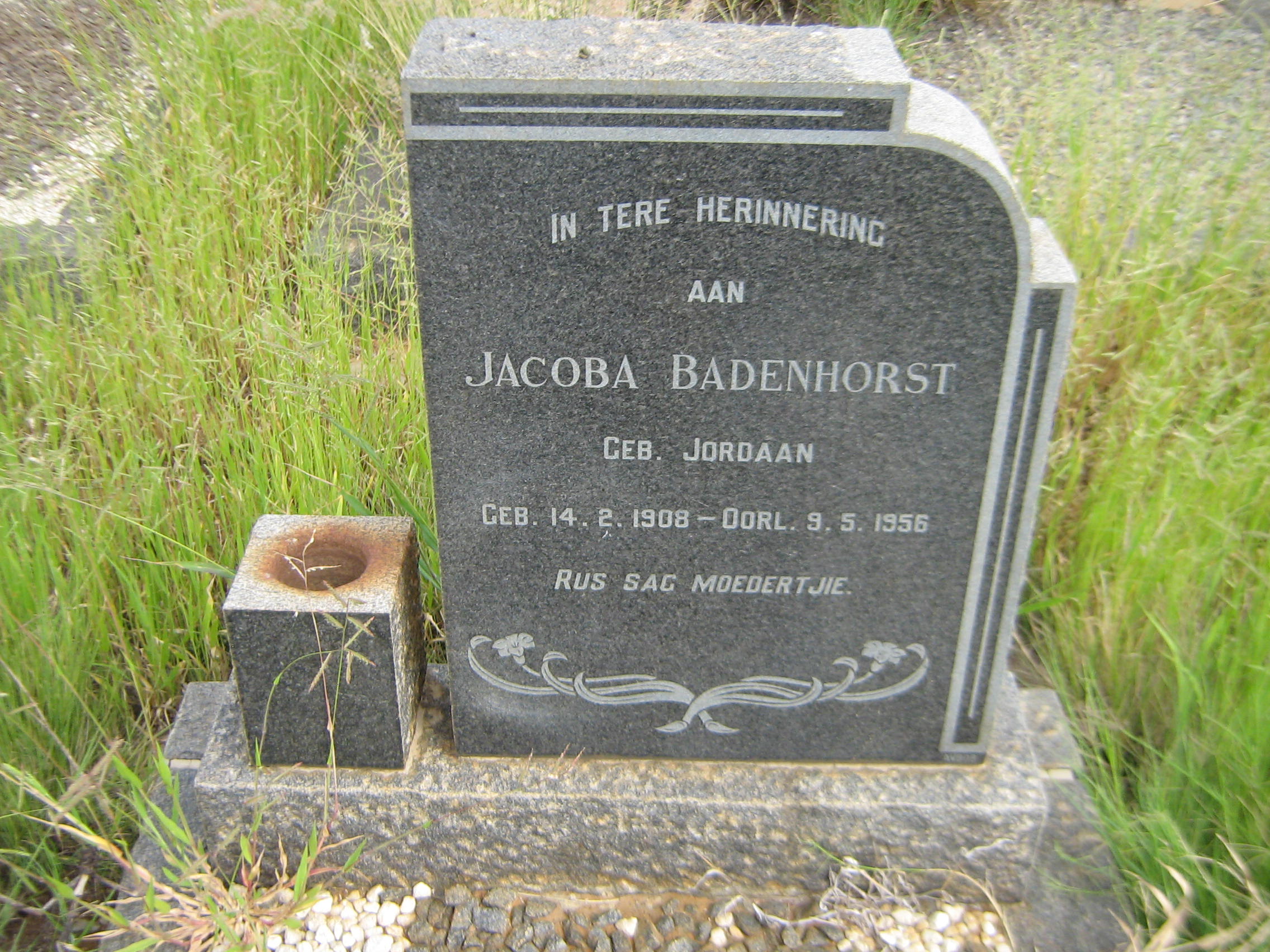BADENHORST Jacoba nee JORDAAN 1908-1956