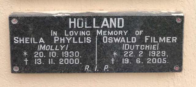 HOLLAND Oswald Filmer 1929-2005 & Sheila Phyllis BECKERMANN 1930-2000