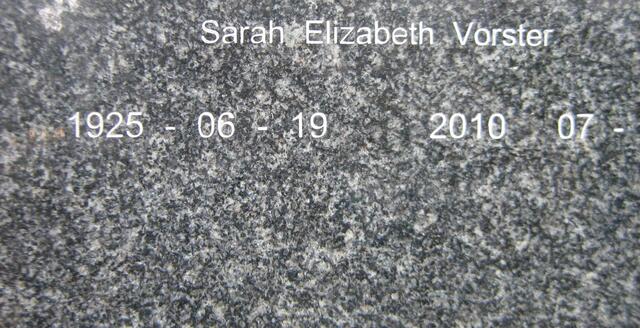 VORSTER Sarah Elizabeth 1925-2010