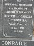 CONRADIE Hester Cornelia Petronella nee CONRADIE 1913-1969