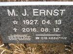 ERNST M.J. 1927-2016