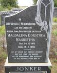 JONKER Magdalena Dorothea Magrietha 1916-1996
