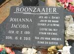 BOONZAAIER Johanna Jacoba 1961-2013