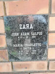 ZARA John Adam Salfco 1932- & Maria Charlotte SMITH 1938-2007