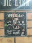 OPPERMAN Dirk 1928-2013 & Babs 1931-2015