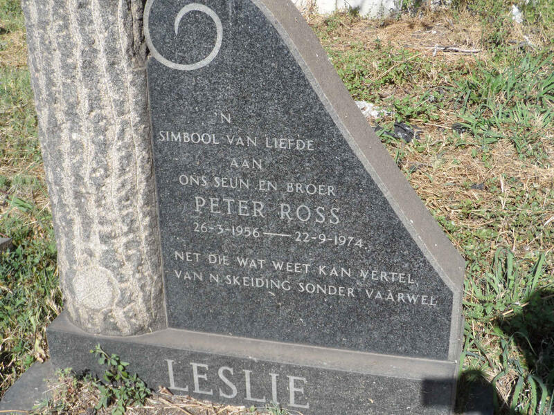 LESLIE Peter Ross 1956-1974