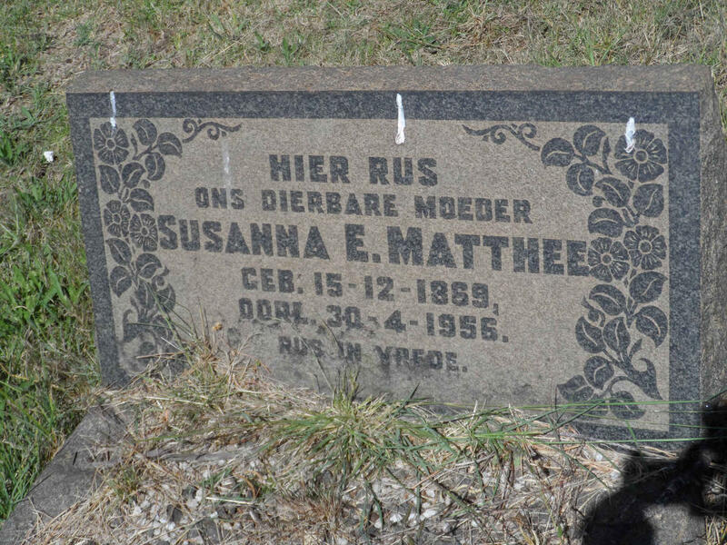 MATTHEE Susanna E. 1869-1956