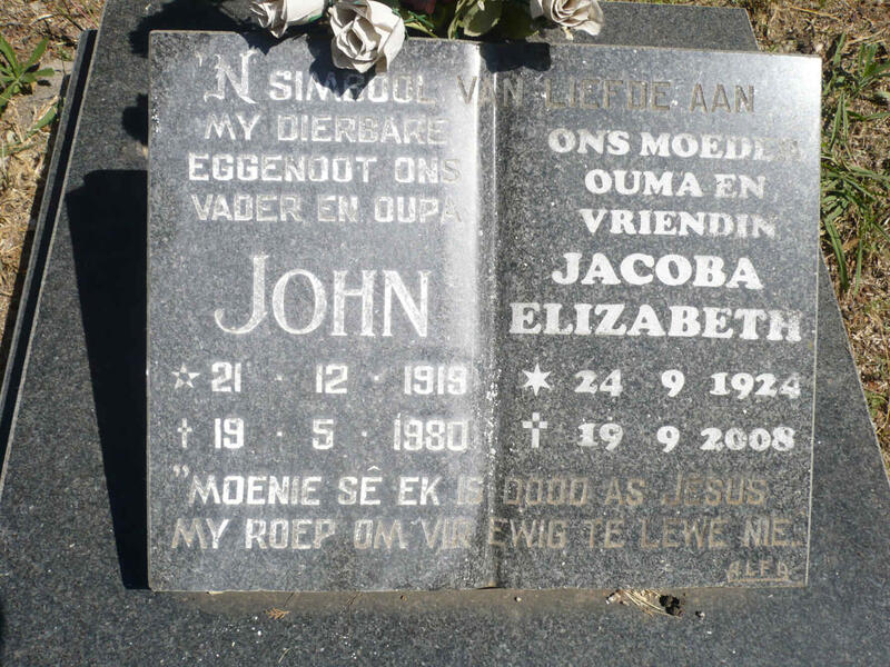 ? John 1919-1980 & Jacoba Elizabeth 1924-2008