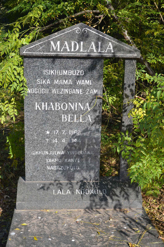 MADLALA Khabonina Bella 1862-1944