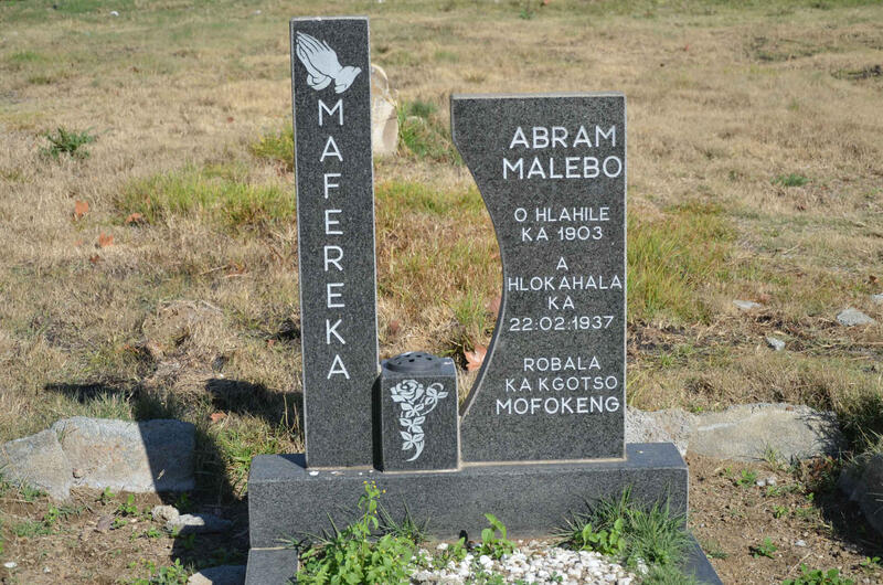 MAFEREKA Abram Malebo 1903-1937