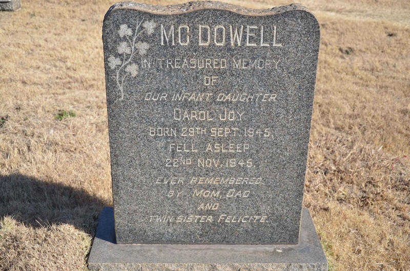 McDOWELL Carol Joy 1945-1945