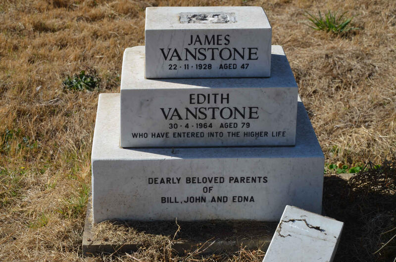 VANSTONE James -1928 & Edith -1964