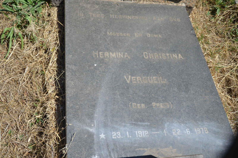 VERCUEIL Hermina Christina nee PREIS 1912-1978
