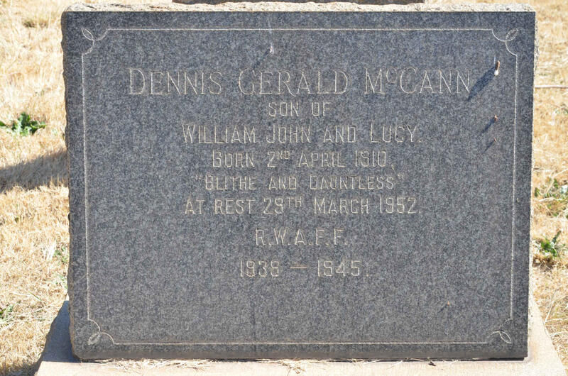 McCANN Dennis Gerald 1910-1952